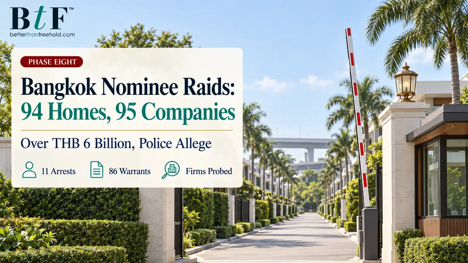 Phase Eight of the Nominee Crackdown Reaches Bangkok's Luxury Estates: 94 Homes, 95 Companies and More Than THB 6 Billion