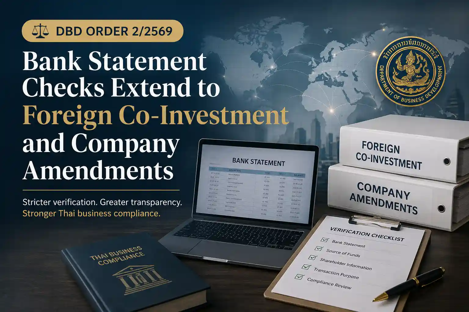 DBD Order 2/2569: Bank Statement Checks Extend to Foreign Co-Investment and Company Amendments