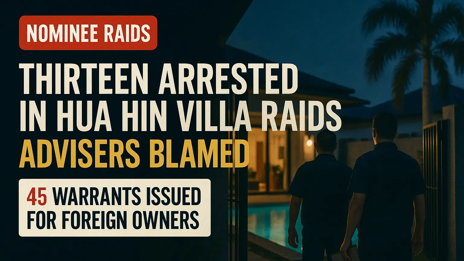 Hua Hin Nominee Raids: Suspects Blame Advisers as Police Expose an Online Registration Loophole