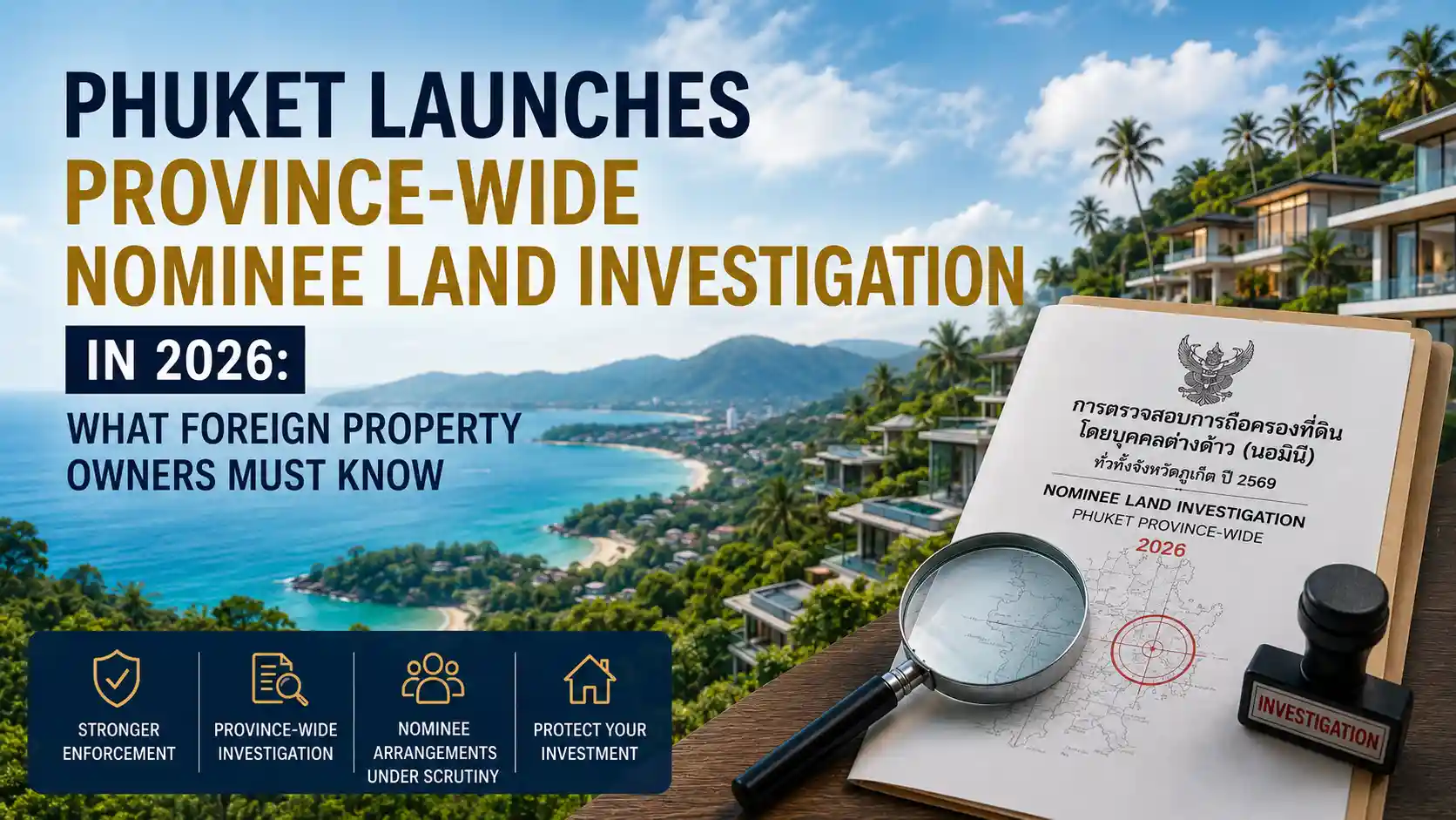Phuket Launches Province-Wide Nominee Land Investigation in 2026: What Foreign Property Owners Must Know