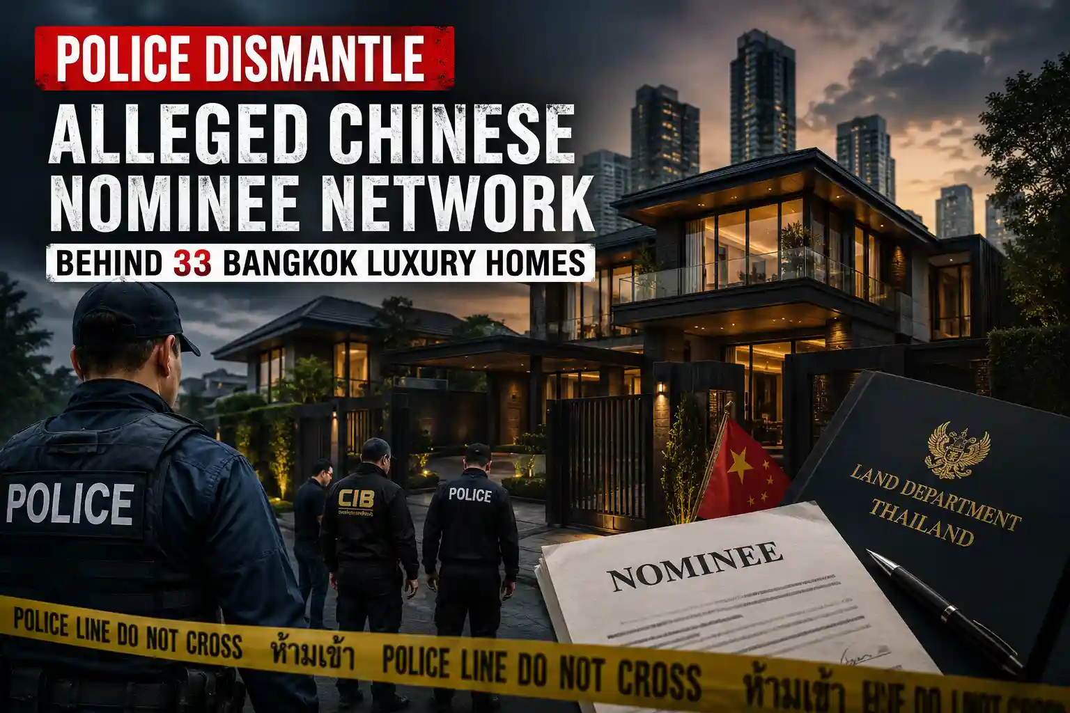 Police Dismantle Alleged Chinese Nominee Network Behind 33 Bangkok Luxury Homes